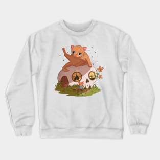 Mouse with Pet Cat Crewneck Sweatshirt